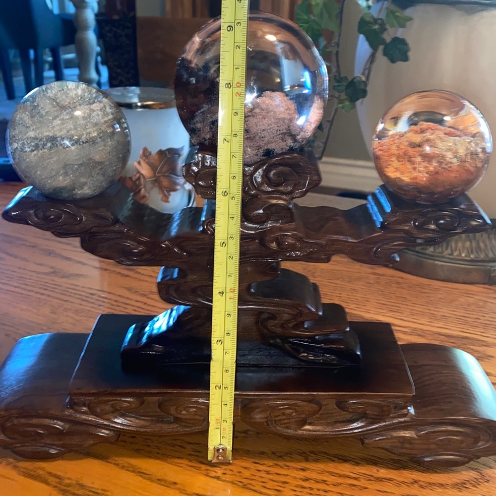 VERY RARE Ultimate 3 piece statement piece in a heavy sandalwood stand 🥰😍AAA - Picture 8 of 11